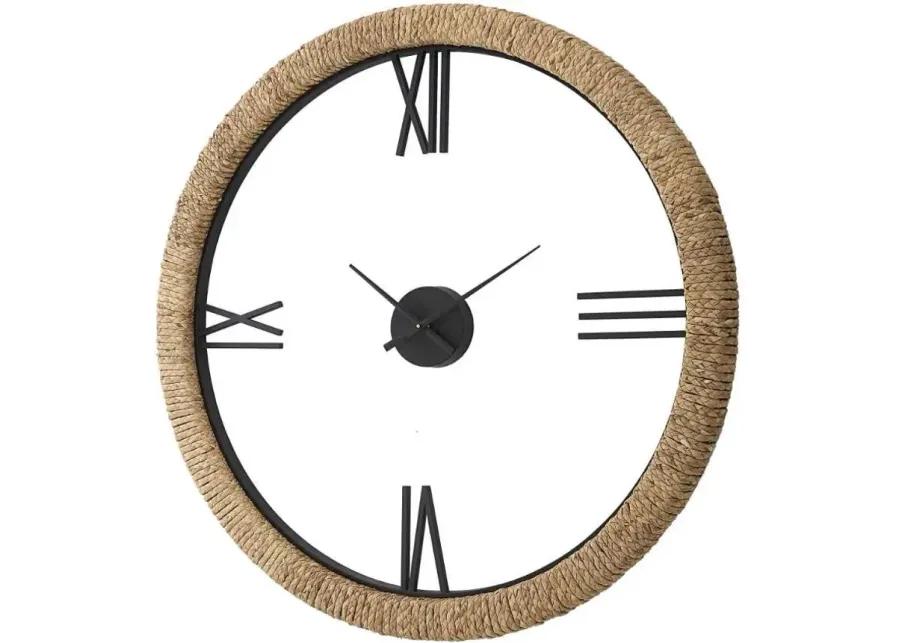 MONTECITO BEIGE/IRON/WHITE WALL CLOCK