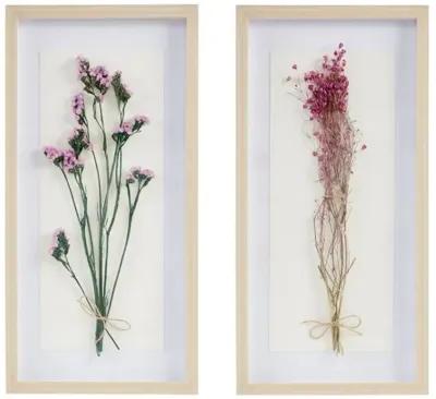 Olliix Madison Park Multi Avant Garden Floral Natural Shadowbox 2-Piece Set