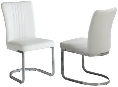 Chintaly Alina White Channel Back Cantilever Side Chair