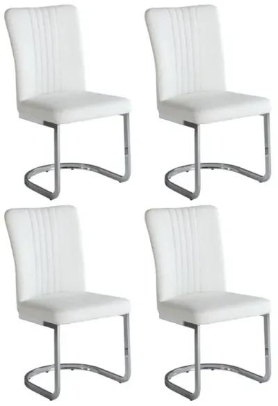 Chintaly Alina White Channel Back Cantilever Side Chair