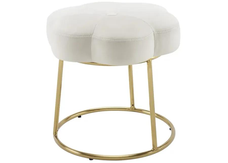 SERAPHINA ACCENT VANITY STOOL - WHITE