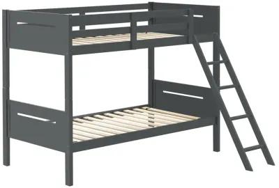 Coaster Littleton Wood Twin Over Twin Bunk Bed Grey