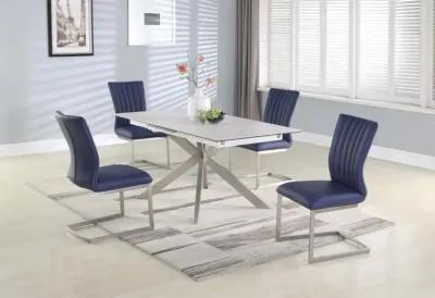 Chintaly Nala Dining Set with Pop-Up Extendable Ceramic Top Table & 4 Cantilever Chairs