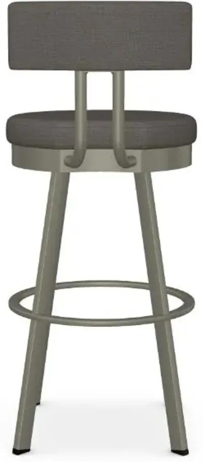 Amisco Barry Slate Swivel Bar Height Stool in Titanium Finish