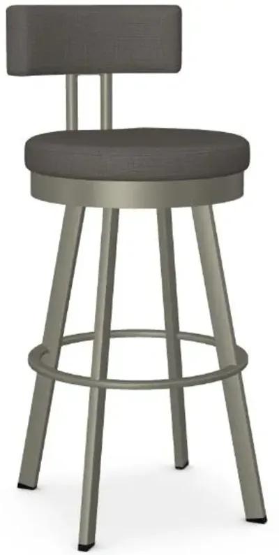 Amisco Barry Slate Swivel Bar Height Stool in Titanium Finish