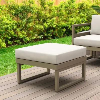 Compamia Mykonos Ottoman Taupe with Sunbrella Natural Cushion