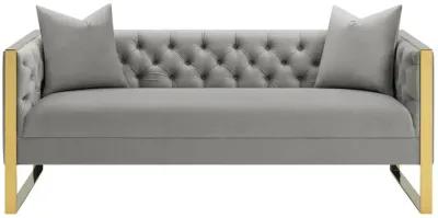 Coaster Eastbrook Velvet Upholstered Tufted Sofa Grey