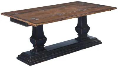 SEDONA DISTRESSED BLACK & RUSTIC PECAN TOP EXPANDABLE SOFA CONSOLE TABLE