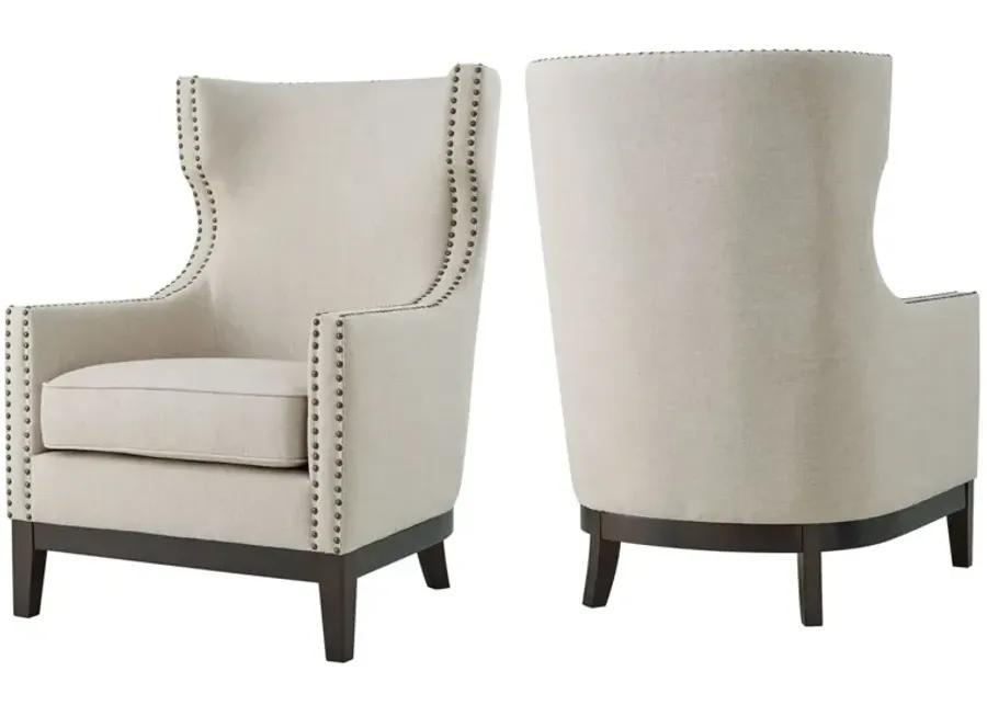 ROSWELL BEIGE WINGBACK CHAIR