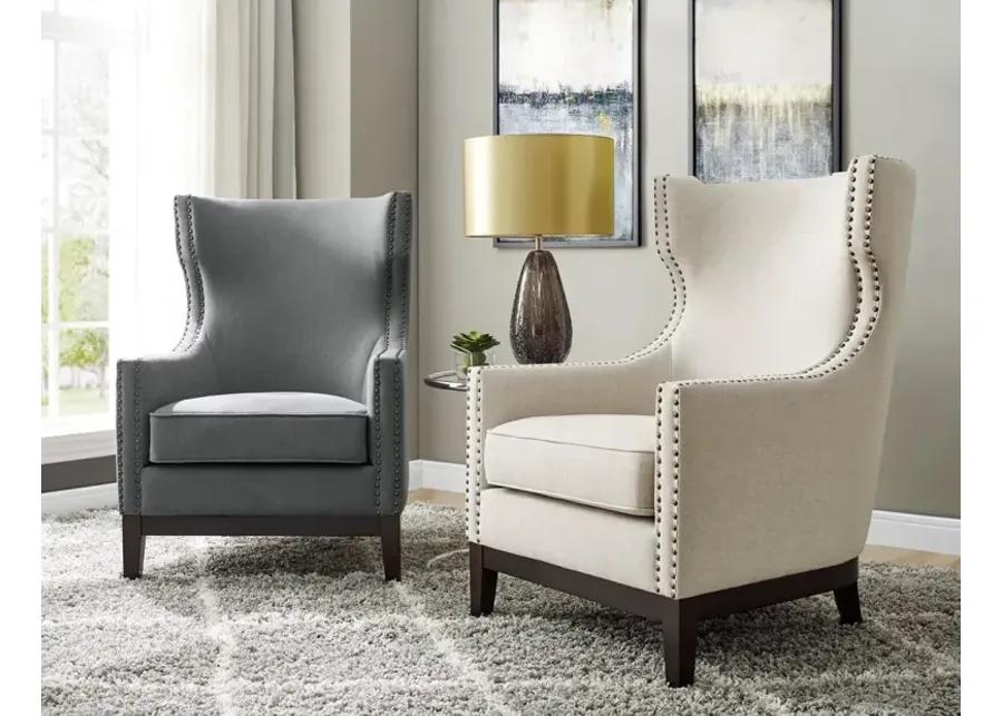 ROSWELL BEIGE WINGBACK CHAIR