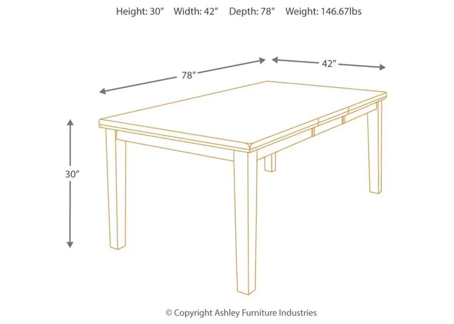 RALENE DINING EXTENSION TABLE MEDIUM BROWN SIGNATURE DESIGN