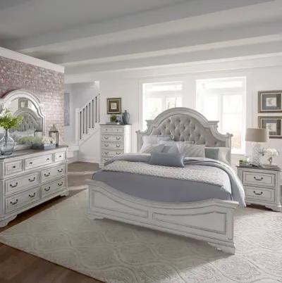 Liberty Furniture Complete Queen Bedroom Set Upholstered Bed, Dresser, Mirror, Chest & Nightstand Magnolia Manor