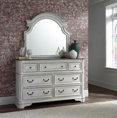 Liberty Furniture Complete Queen Bedroom Set Upholstered Bed, Dresser, Mirror, Chest & Nightstand Magnolia Manor