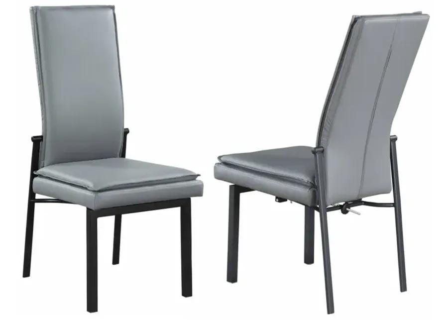 MONICA GREY MOTION-BACK SIDE CHAIR WITH SEMI-ATTACHED SEAT CUSHION