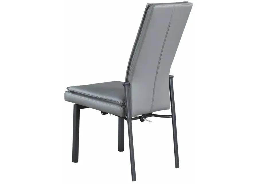 MONICA GREY MOTION-BACK SIDE CHAIR WITH SEMI-ATTACHED SEAT CUSHION