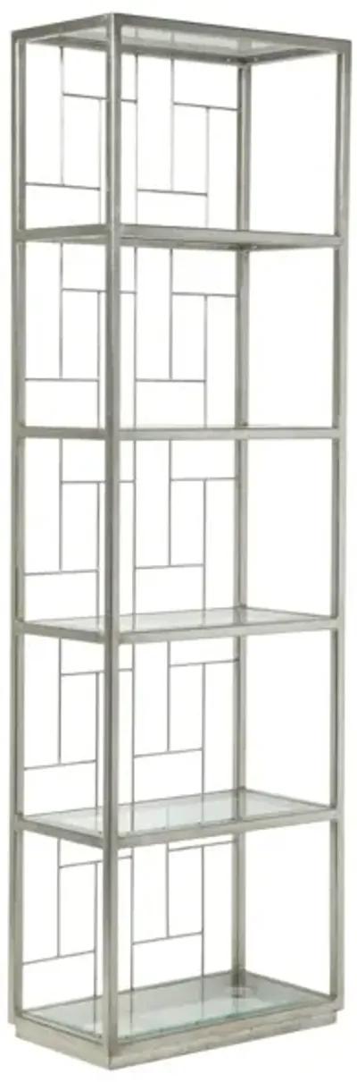 Artistica Home by Lexington Metal Designs Silver Leaf Metal Slim Mid Bookcase