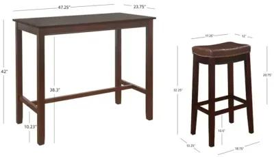 Linon Claridge 3-Piece Brown Bar Stools & Table Set