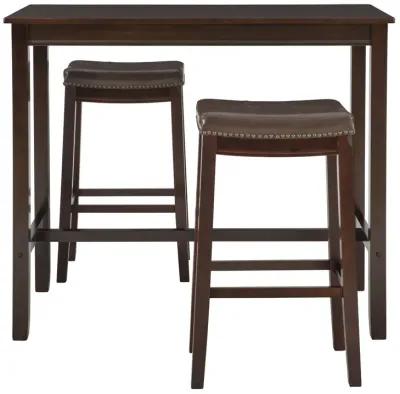 Linon Claridge 3-Piece Brown Bar Stools & Table Set