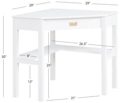 Linon Peggy Corner Desk White