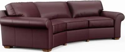 Flexsteel Vail Dark Red Conversation Leather Sofa