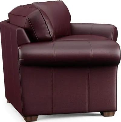 Flexsteel Vail Dark Red Conversation Leather Sofa