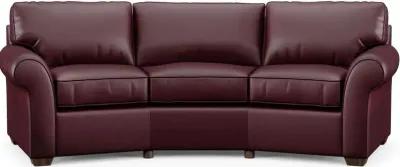 Flexsteel Vail Dark Red Conversation Leather Sofa