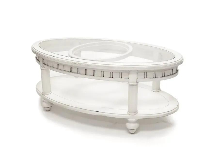 MONACO OVAL COFFEE TABLE WITH TRAY INSERT