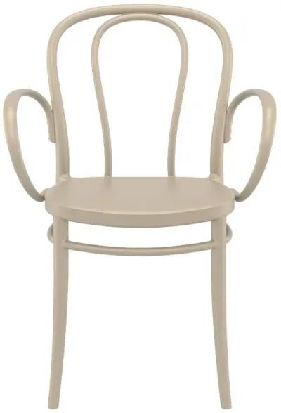 Compamia Victor XL Resin Outdoor Arm Patio Chair Taupe