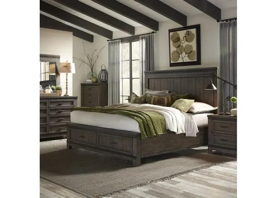 KING STORAGE BED DRESSER & MIRROR NIGHT STAND - THORNWOOD HILLS