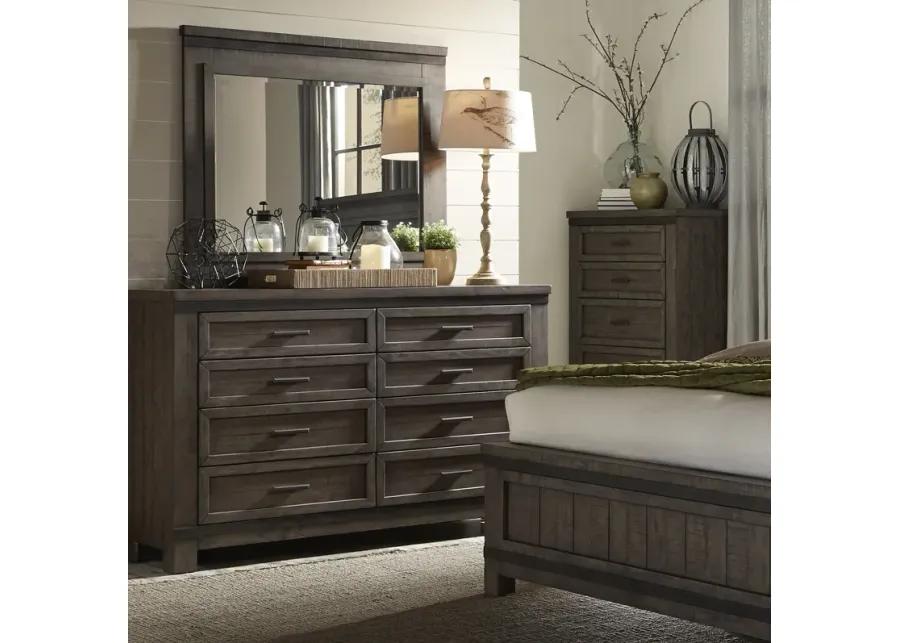 KING STORAGE BED DRESSER & MIRROR NIGHT STAND - THORNWOOD HILLS