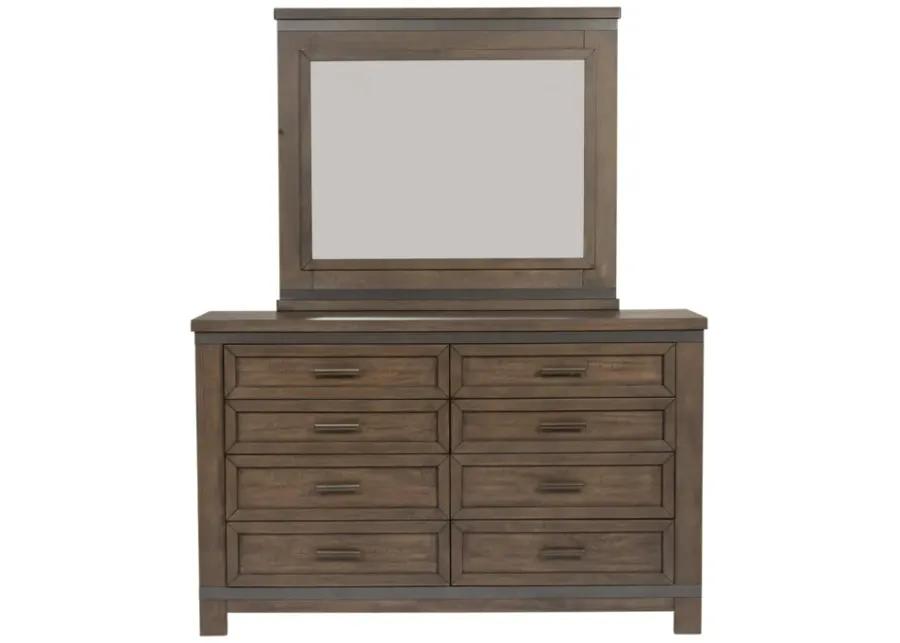 KING STORAGE BED DRESSER & MIRROR NIGHT STAND - THORNWOOD HILLS