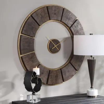 KERENSA BROWN WOODEN WALL CLOCK