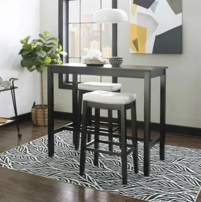 Claridge 3-Piece Black/White Bar Stools & Table Set