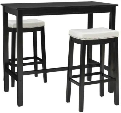 Claridge 3-Piece Black/White Bar Stools & Table Set