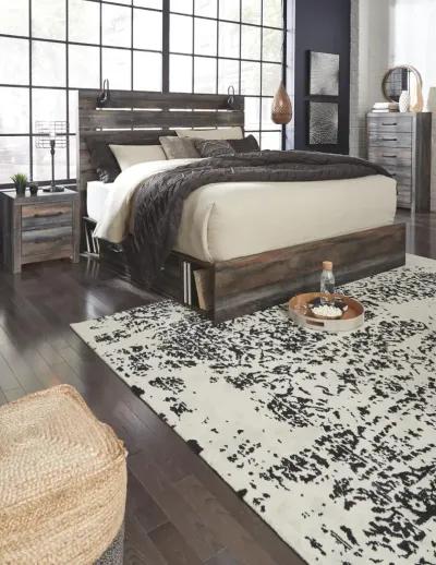 Ashley Drystan Brown King Panel Bed with 2 Storage Drawers