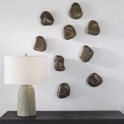 Uttermost Pebbles 9-Piece Walnut Brown Wall Decor Set