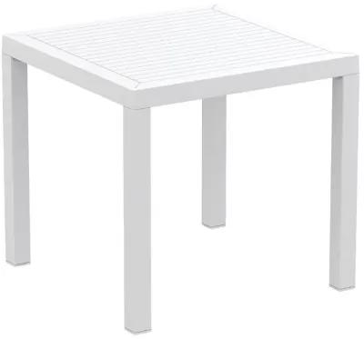 ARTEMIS RESIN SQUARE DINING SET WITH 4 ARM CHAIRS WHITE