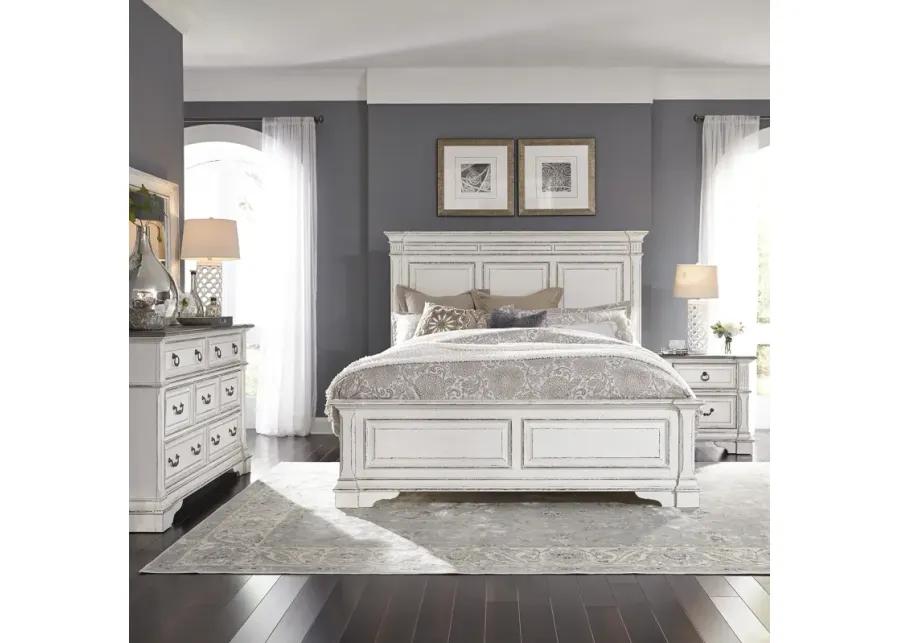 QUEEN PANEL BED DRESSER & MIRROR NIGHT STAND - ABBEY PARK