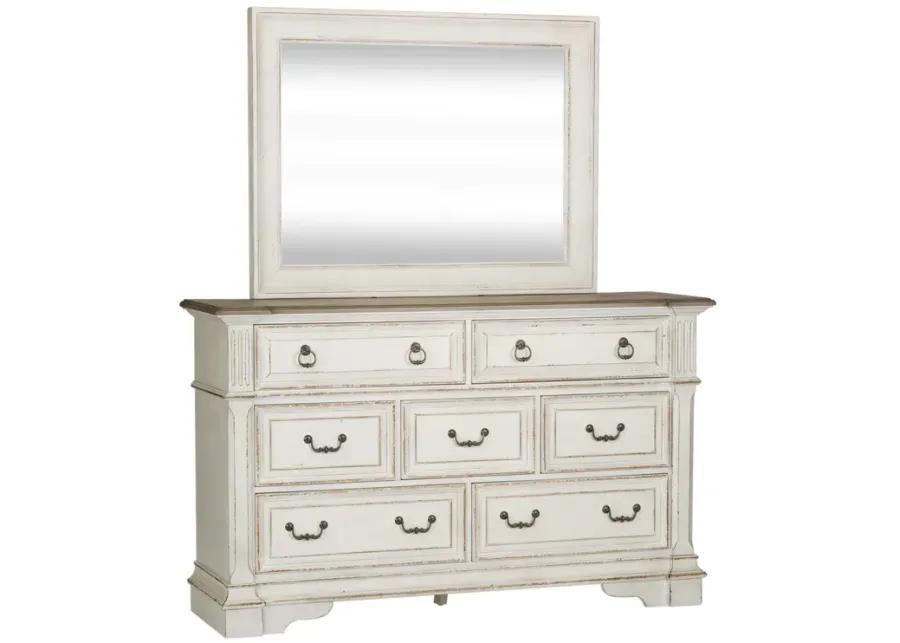 QUEEN PANEL BED DRESSER & MIRROR NIGHT STAND - ABBEY PARK