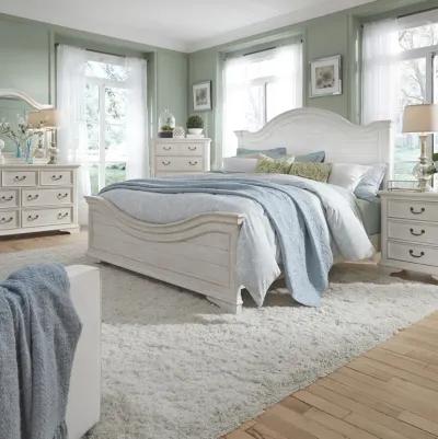 Liberty Furniture Complete Queen Bedroom Set Panel Bed, Dresser, Mirror, Chest & Nightstand Bayside