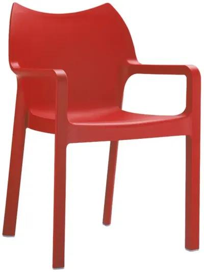 Compamia Diva Resin Outdoor Dining Arm Chair Red