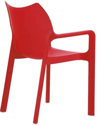 Compamia Diva Resin Outdoor Dining Arm Chair Red