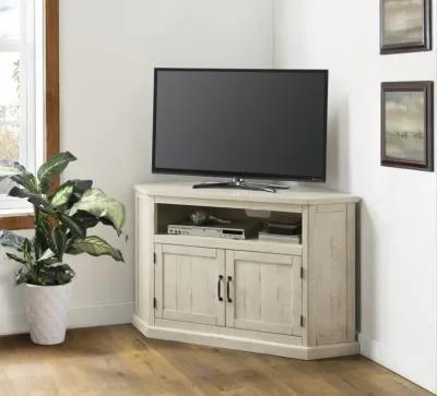 Martin Svensson Rustic Corner TV Stand in White