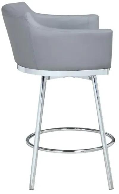 Chintaly Dusty Grey Modern Club Counter Stool with Memory Swivel