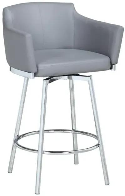 Chintaly Dusty Grey Modern Club Counter Stool with Memory Swivel