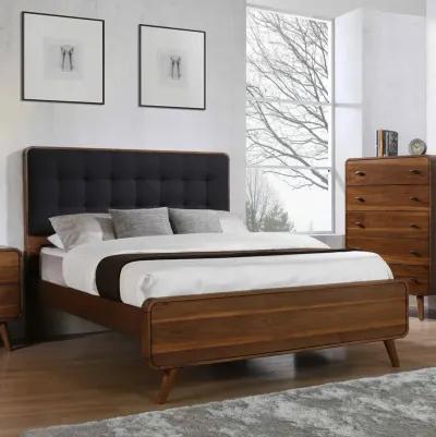 Robyn Wood California King Panel Bed Dark Walnut