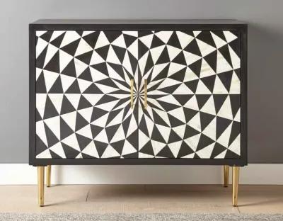 Steve Silver Benzara Black & White Accent Cabinet