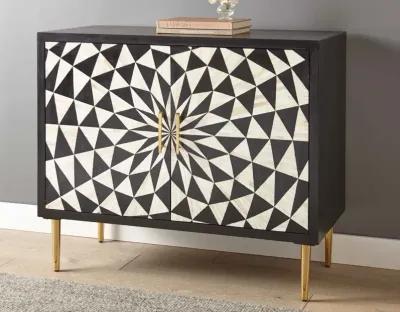 Steve Silver Benzara Black & White Accent Cabinet