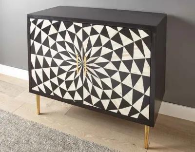 Steve Silver Benzara Black & White Accent Cabinet