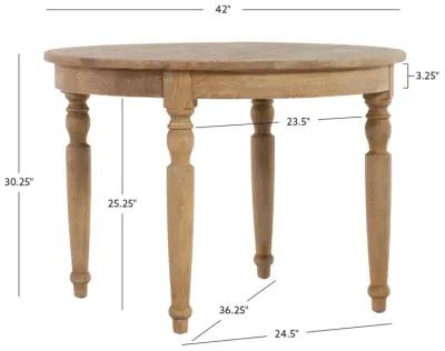 Linon Avalon Light Natural Brown Round Table